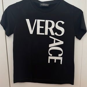 Boys Versace shirt all black worn once size 8/M